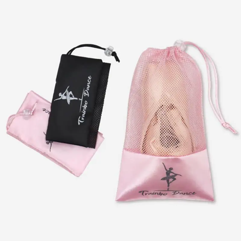 Bolsa de baile rosa y blanca, bolsa de almacenamiento para zapatos, organizador de Ballet, bolso de mano, bolsas de satén, bolsa para zapatos de Ballet, bolsa para zapatos de baile