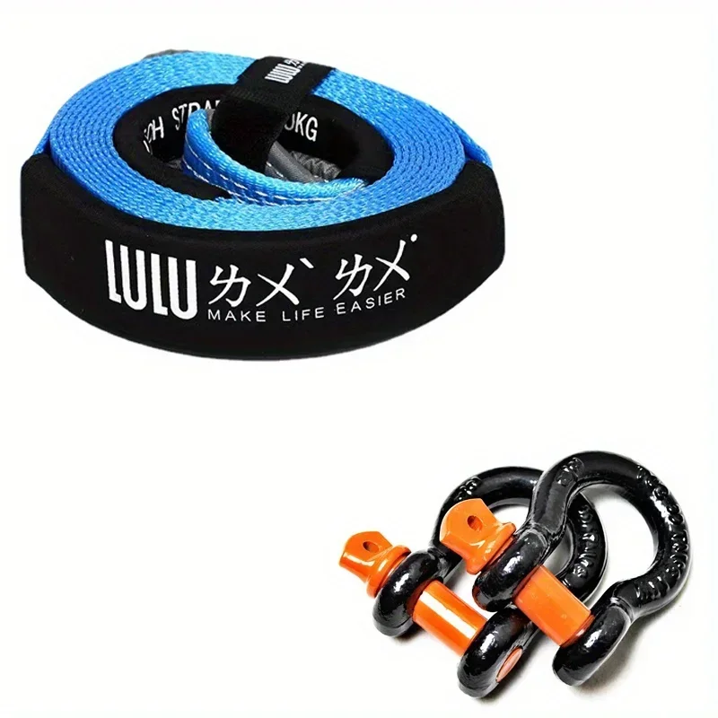 5M 5 Tons Tow Rope Heavy Duty High Strength Recovery Emergency Towing Rope Cable Strap with 2 Hooks for Car Truck Trailer