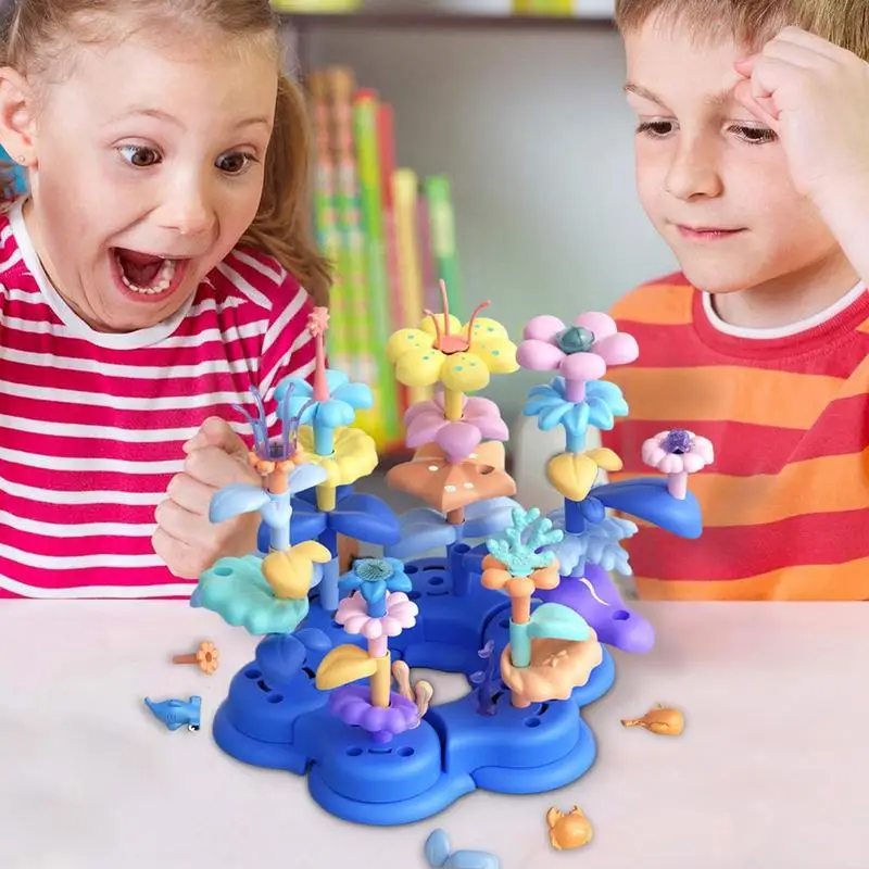 Bloques temáticos del mar, construcción de Coral para jardín, desarrollo educativo del cerebro, juguetes apilables 41X para niños de guardería