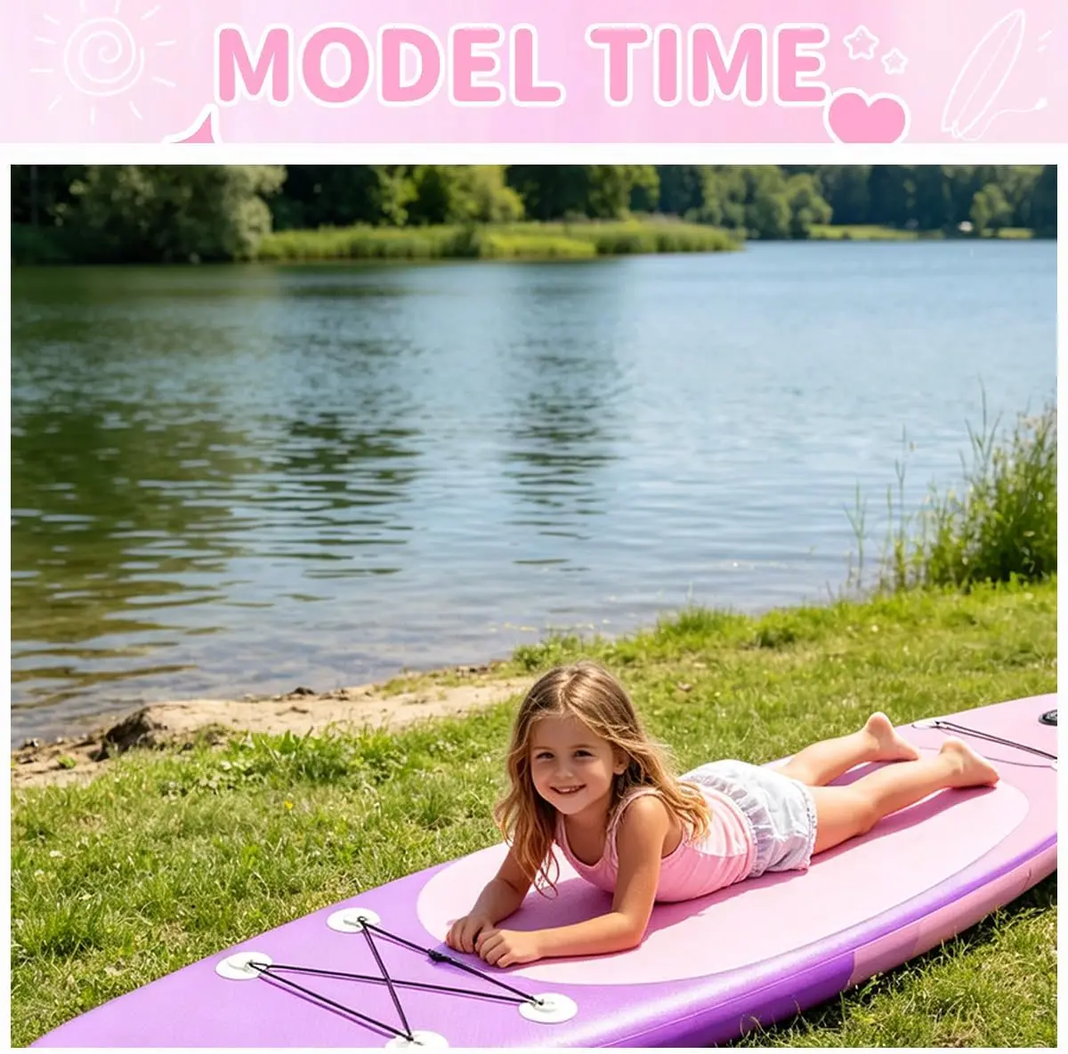 Kids Stand Up Paddle Board with Inflatable SUP Accessories, Non-Slip Comfort Deck Inflatable Paddle Board for Kid, Durable