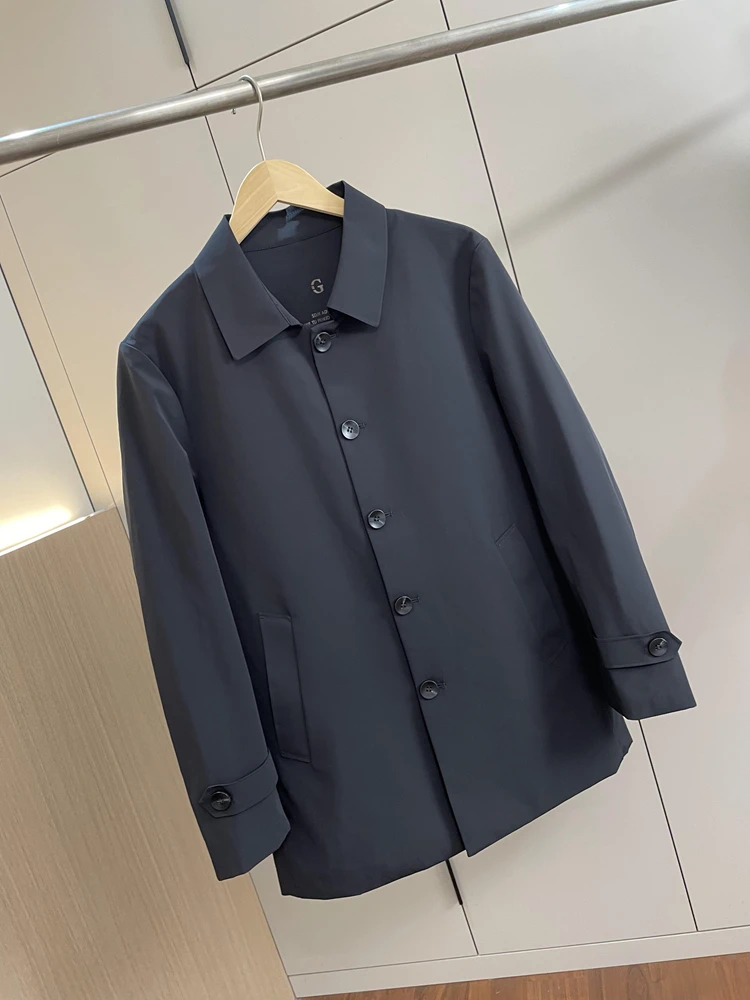 

Waterproof Men's Barmaqen Windbreaker Coat Autumn Winter Standard Fit Youth Fashion Long Sleeve Jacket with Inner Mink Velvet