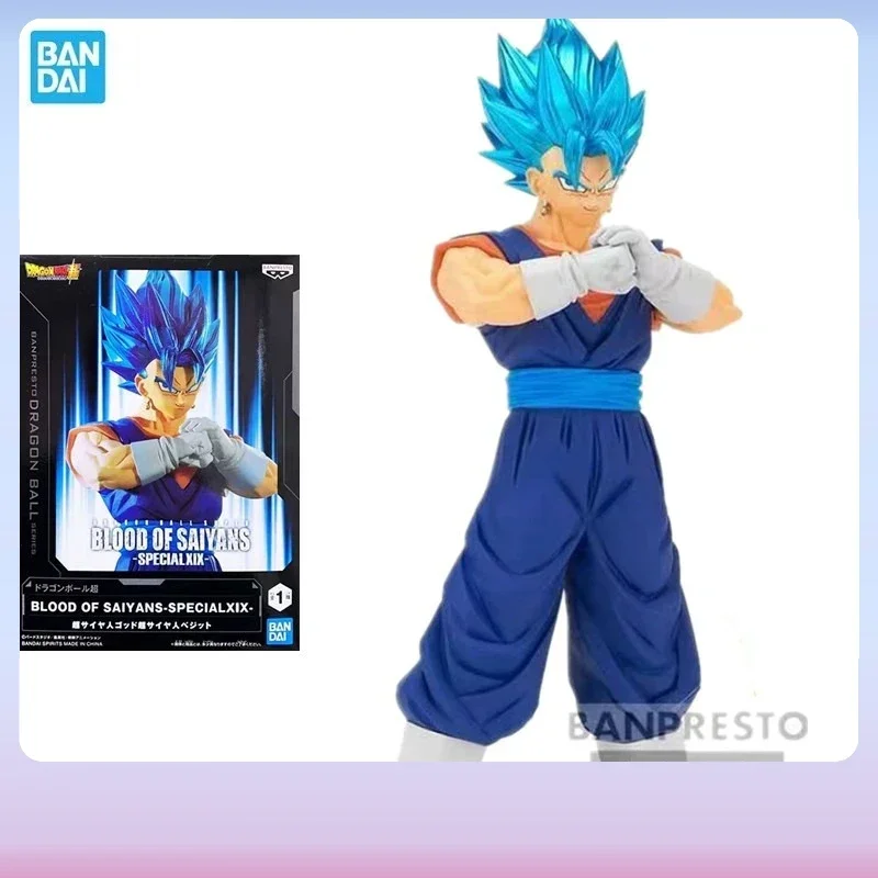 

In Stock Bandai Original Banpresto Anime Dragon Ball Z SSGSS Vegetto super saiyan god PVC Action Figures Model Ornament Toy