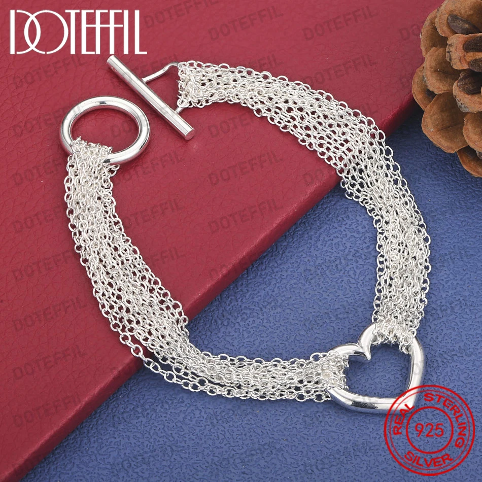 

Изысканный браслет из стерлингового серебра 925 пробы в форме сердца, женские модные украшения, подарок на вечеринку, помолвку, свадьбу