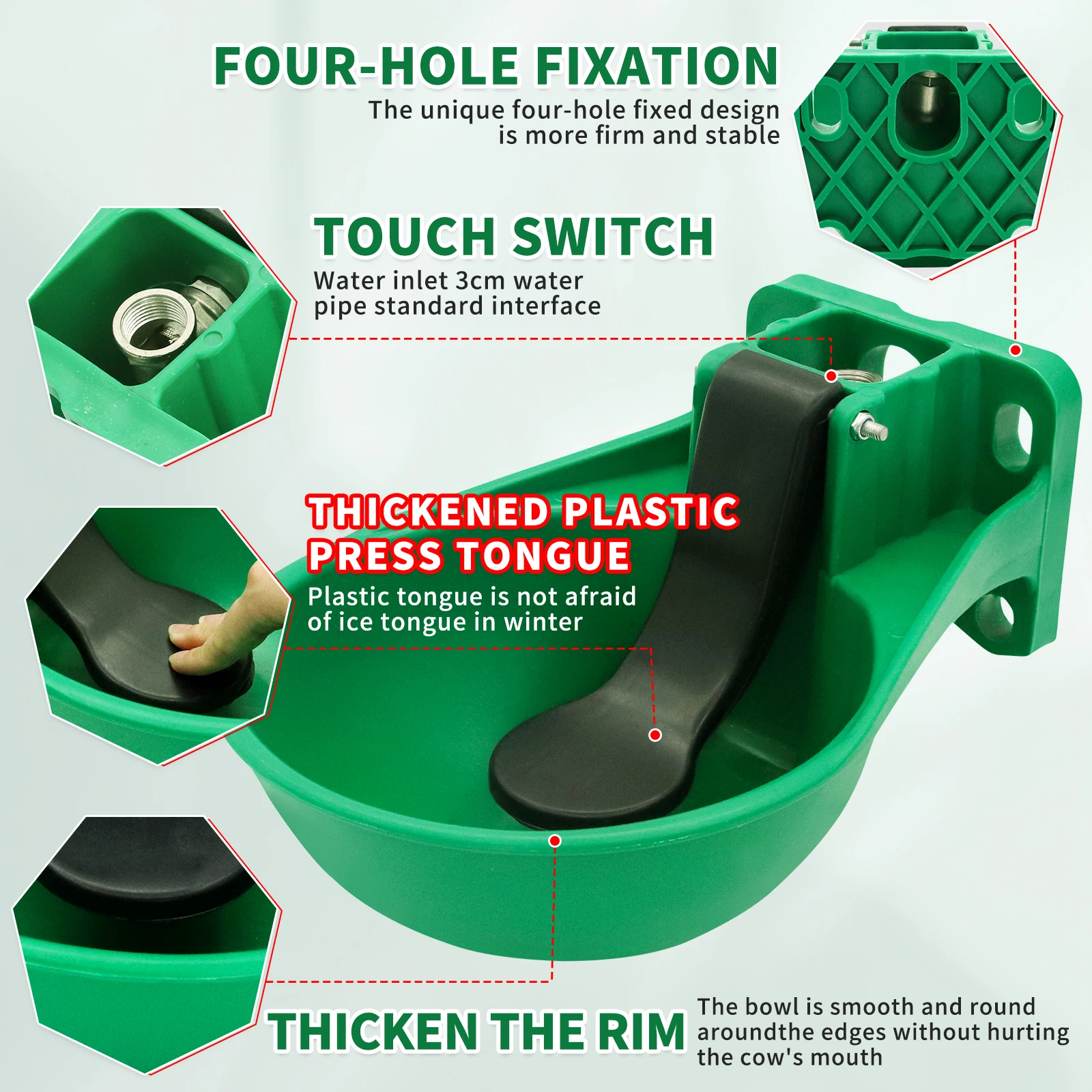 1 Set Automatic Feeder Drinker Time-Saving Cattle Drinking Cup Versatile Large Capacity Farm Equipment for Cattle Horse Donkey