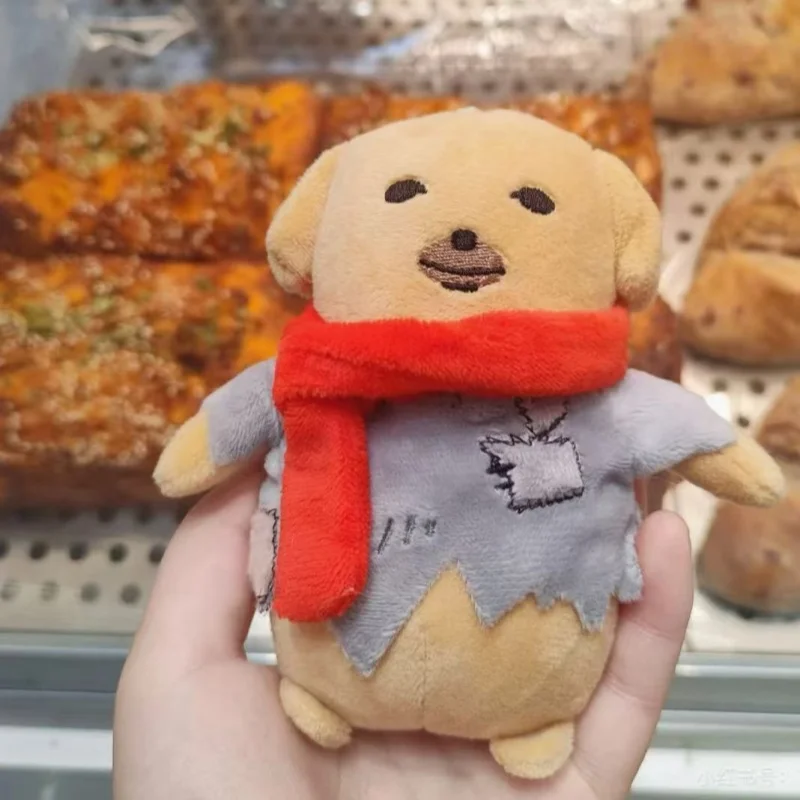 Mini parche callejero Kawaii para cachorros, colgante de felpa de algodón, bufanda roja, juguetes para cachorros, llavero divertido, decoración de bolsos