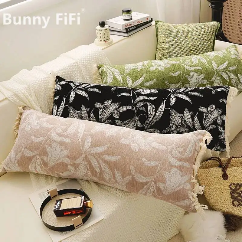 Luxuriöse Blumen- und Blättermuster-Kissenbezüge, weiche Chenille, modernes Pflanzenmuster, dekorative Kissenhülle für Sofa, Bett und Dekoration