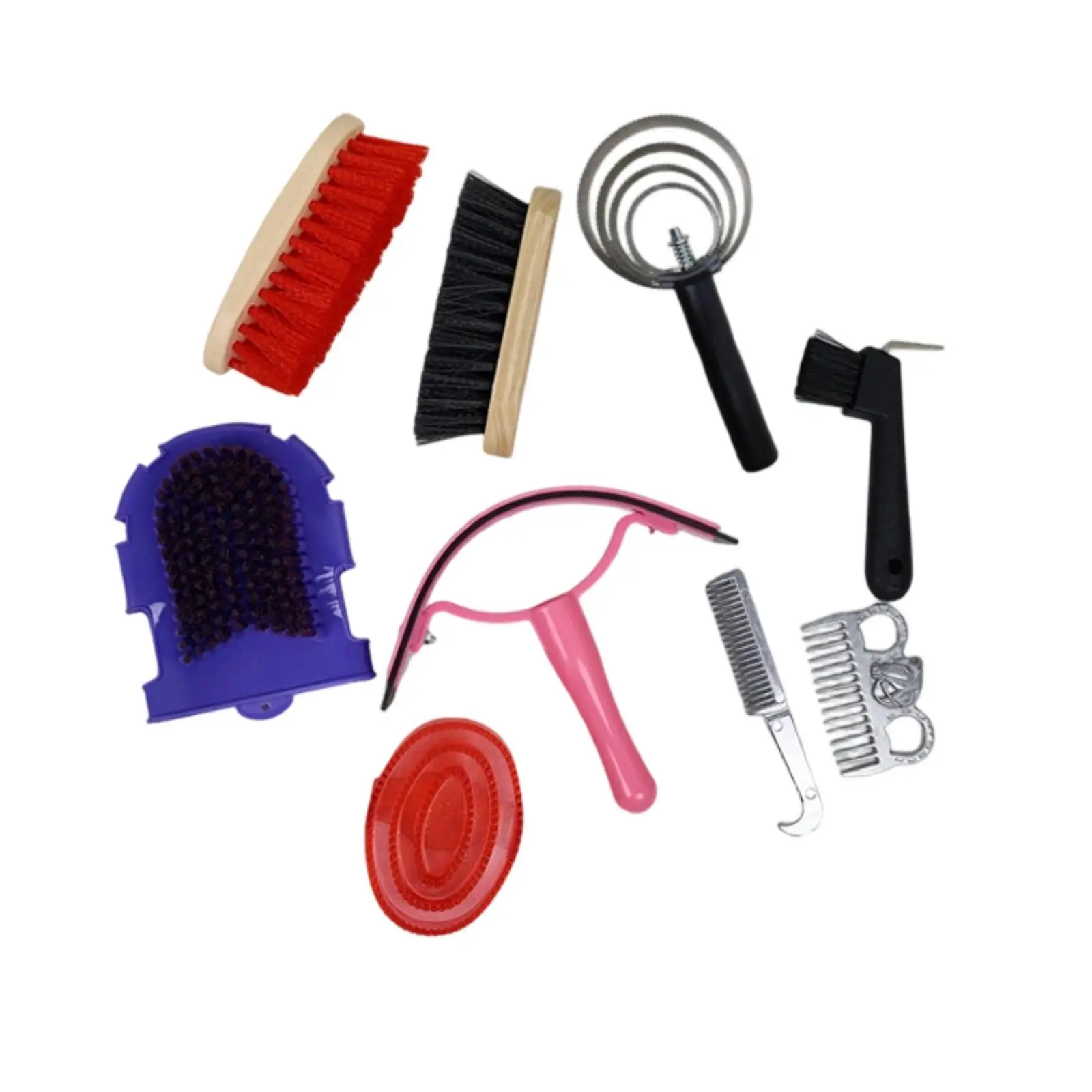 horse-brushes-set-with-rubber-curry-comb-and-hoof-pick-for-grooming-equipment-horse-care-kit