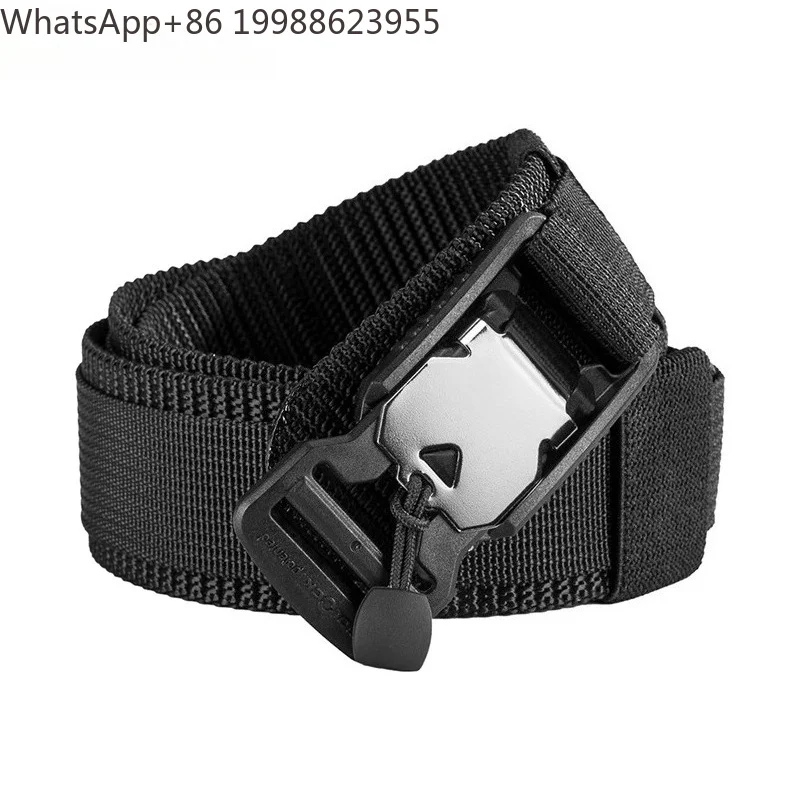 Men's Belt Tactical Belts Quick Release Magnetic Buckle Belt Nylon Webbing Canvas Waist Belts Adjustable
