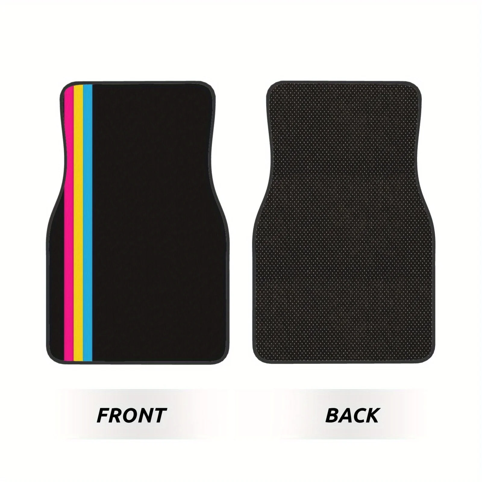 4pcs Minimalist Print Full-Size Car Mats, All-Season Fit, Easy Installation, High-Density