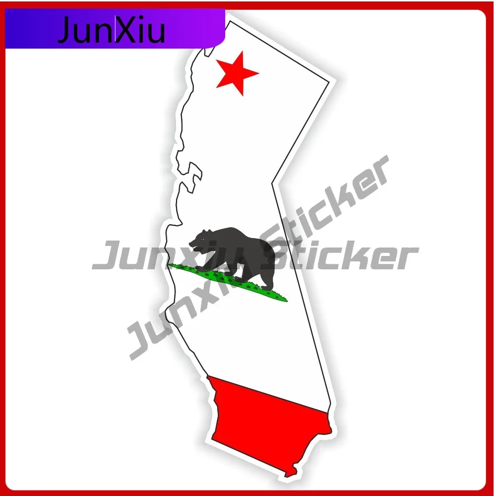 

California Usa National Emblem Map Shape And Outline Vinyl Decals Graphics Waterproof Decals Outdoor Custom Car Stickers Persona