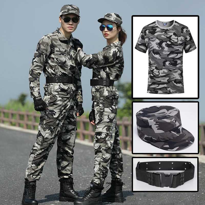 new-style-camouflage-uniform-set-men's-duck-labor-protection-workwear-student-military-training-wear-resistant-polyester-outd