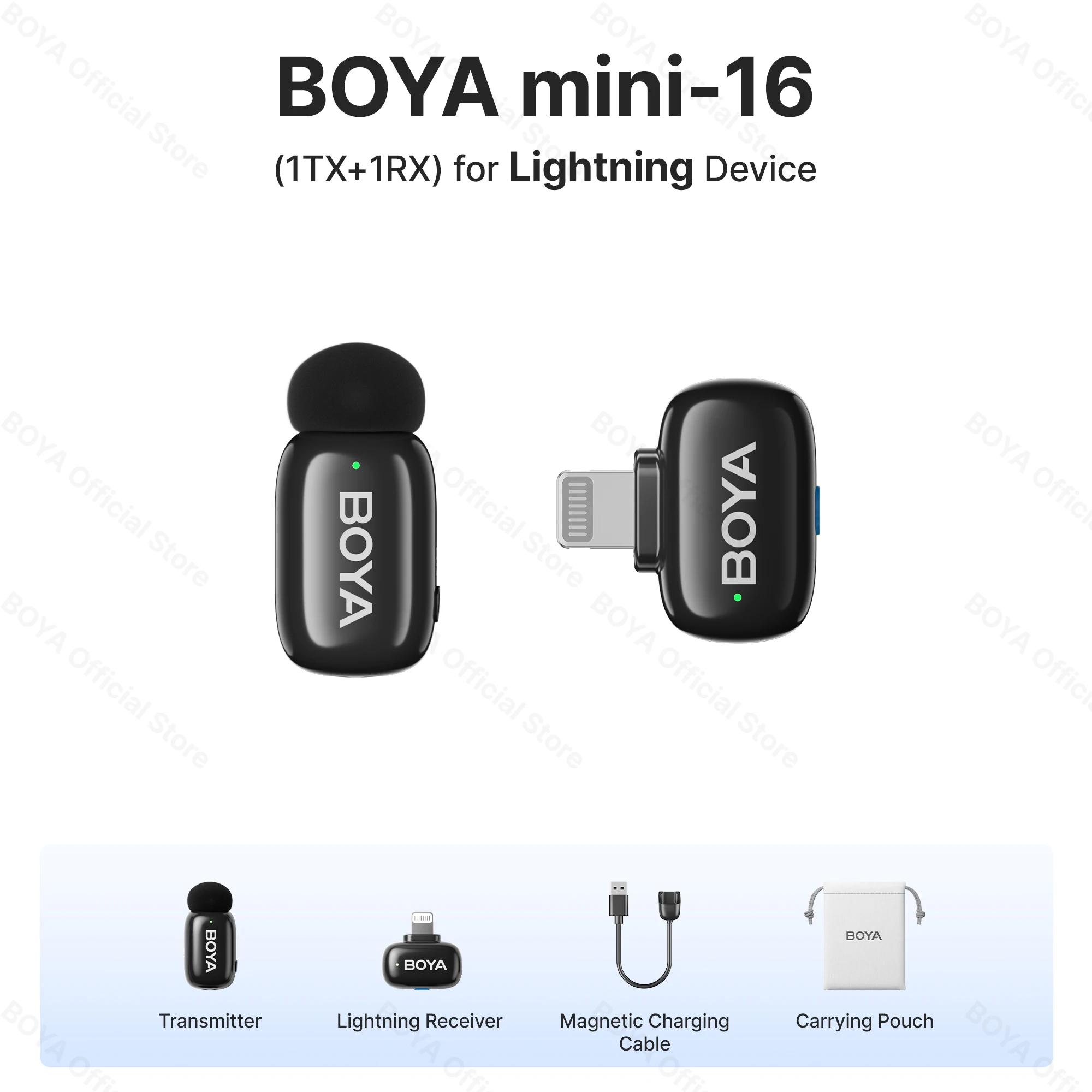 BOYA BOYA Mini Wireless Lavalier Lapel Microphone for iPhone Android Type-c Smartphone DSLR Cameras Youtube Recording Streaming