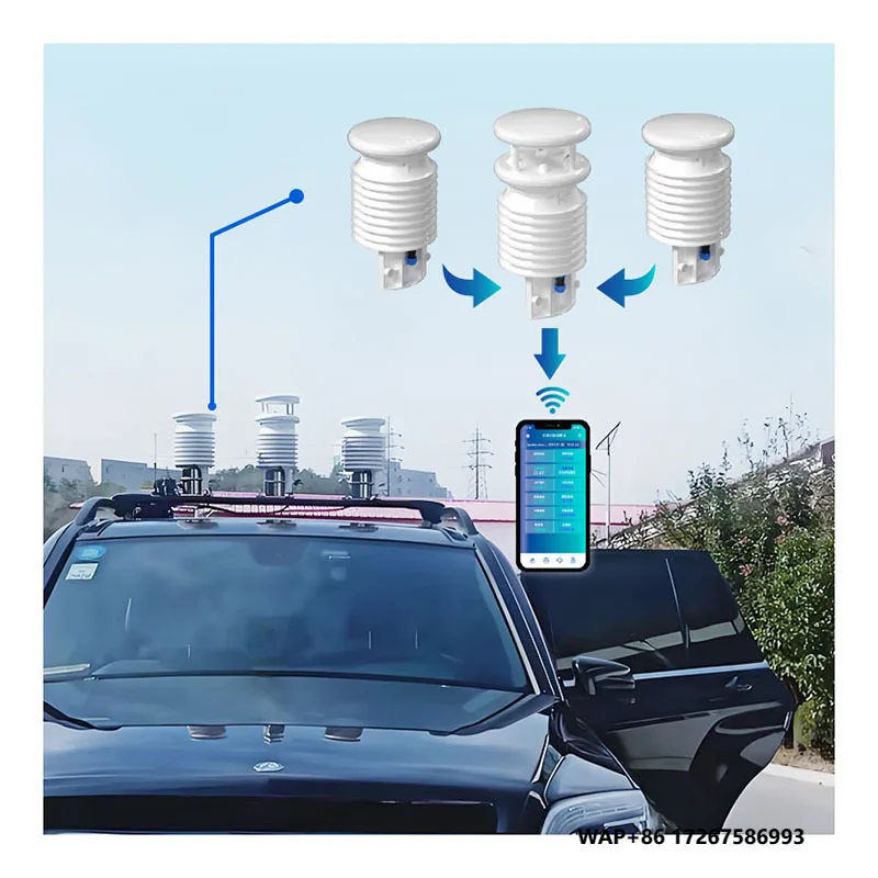 

CE RS485 Universal Vehicle-Mounted Car Compact Meteorological Weather Station Wind Air Solar UV Radlation PM2.5 Noise Sensors