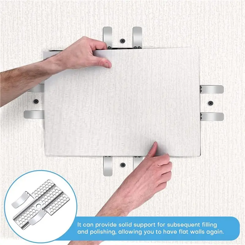 T21C 20Pcs Drywall Repair Clips Wall Patch Kit With Screws For 1/2 Inch Sheetrock Professional Drywall Hole Repair Solution