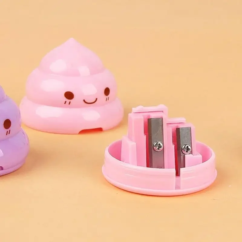 Cute Funny Poop Pencil Sharpener School Mini Double Hole   Stationery