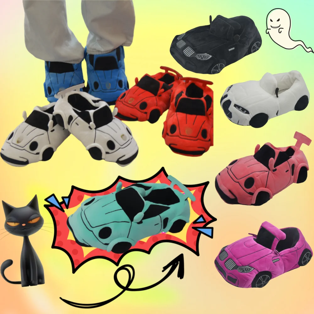 Rytanda Spotrts Car Plush Slippers Soft Cozy Winter Shoes For Warm Fun Vehicle Design Warm Indoor Slippers Birthday Gift