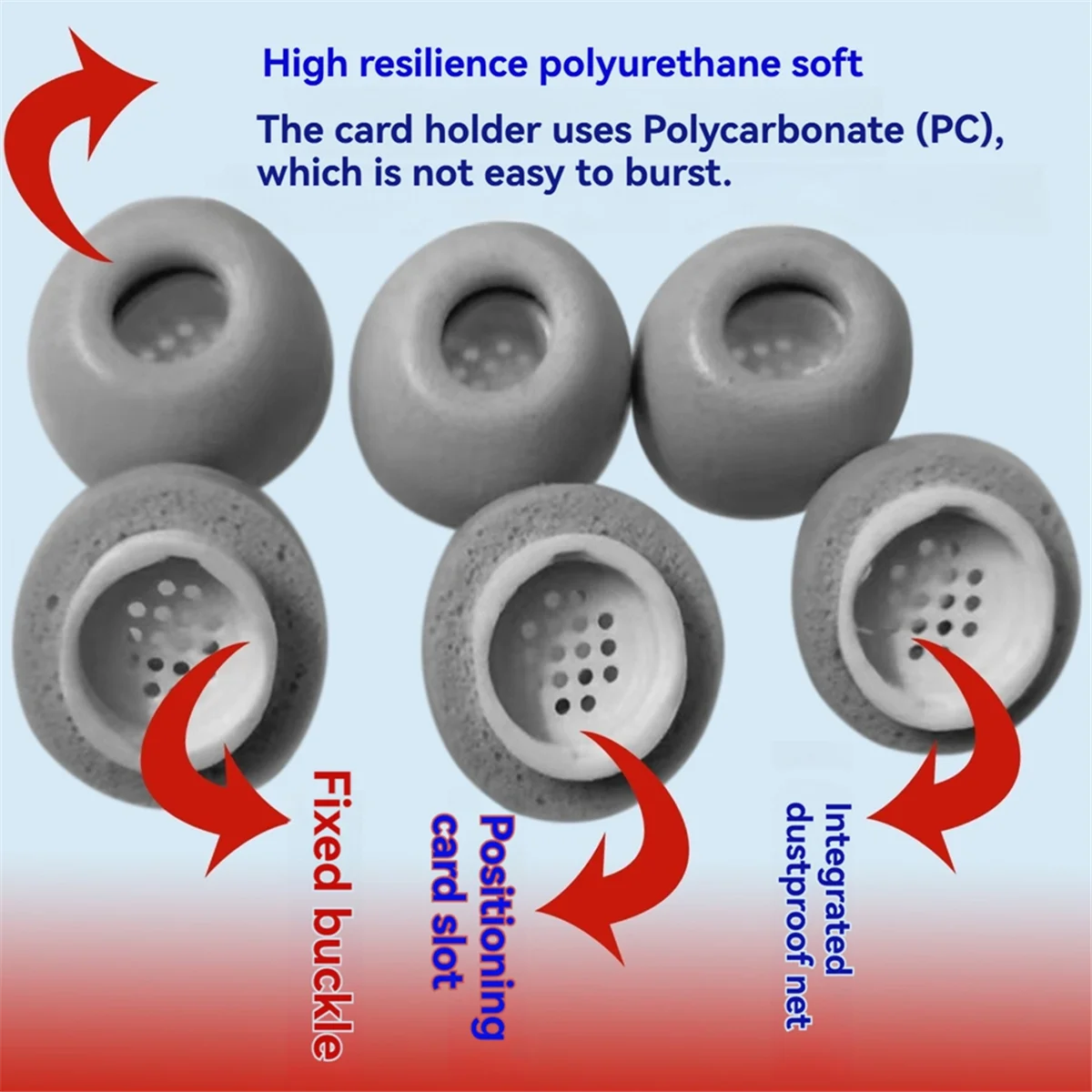 AM38M 3 زوج لسامسونج غالاكسي براعم 3 برو الأذن نصائح عزل الضوضاء سدادات الأذن وسائد الأذن سهلة التنظيف لينة سماعة الأكمام أ