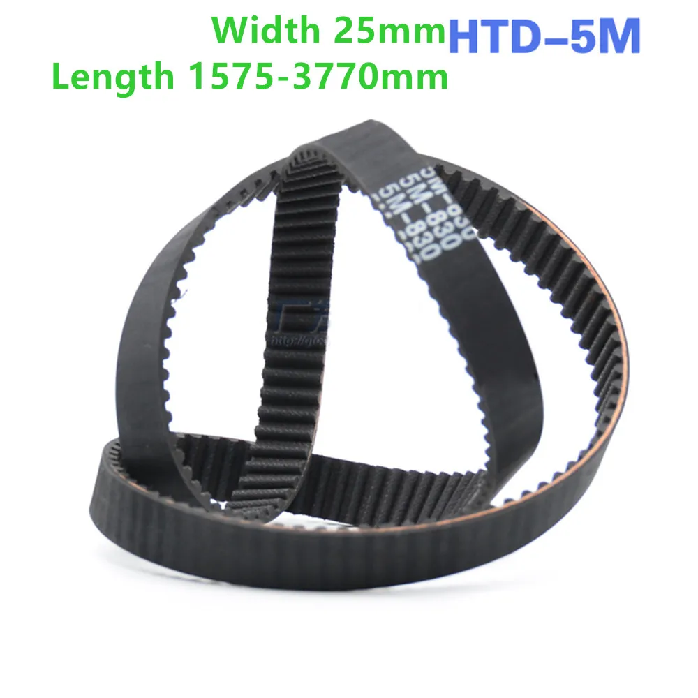 HTD 5M Timing Belt Pitch 5mm Width 25mm Closed Rubber Drive Belts Perimeter 1575 1685 1745 1800 1960 2250 2500 2600 2750 3770mm