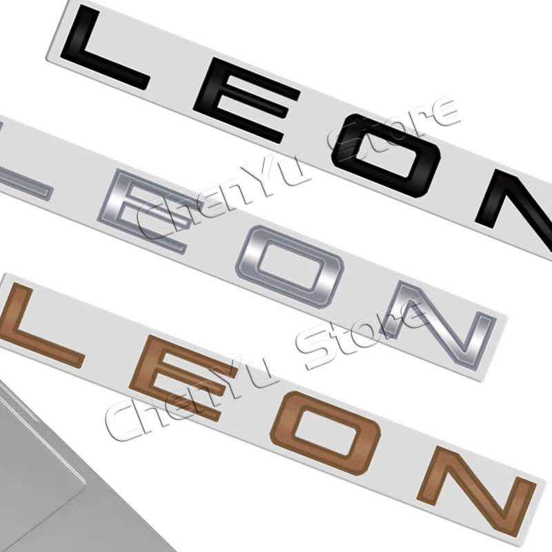 For Leon MK1 MK2 MK3 MK4 MK5 MK6 Letter Emblem 3D Decals Sticker Rear Trunk Badge Logo Copper Color Metal Accessories