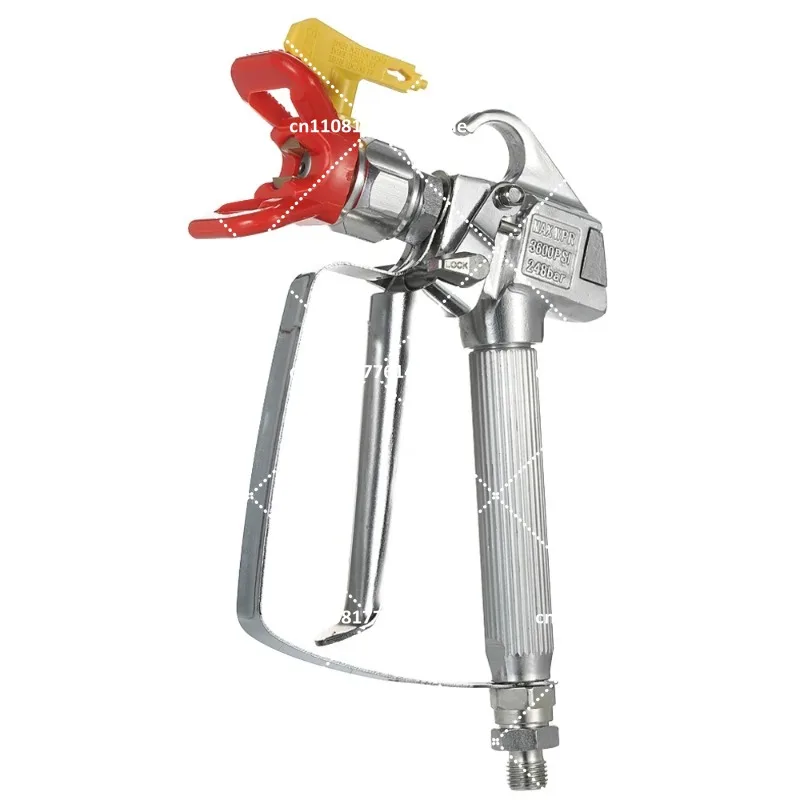 Red 3600PSI High Pressure Airless Paint Spray Gun with 517 Spray Tip and Nozzle Guard for Pump Sprayer