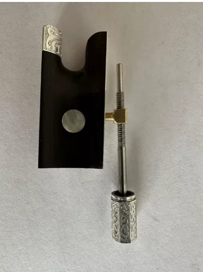 

violin bow frog.4/4-3/4 size ebony frog.violin bow accessories silver mounted