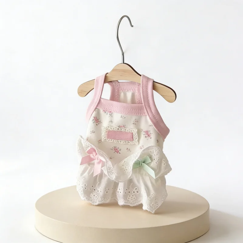 Thin Breathable Pet Sling Dress Anti Shedding Daily Outfit Small Furry Pets Lightweight Summer Garment
