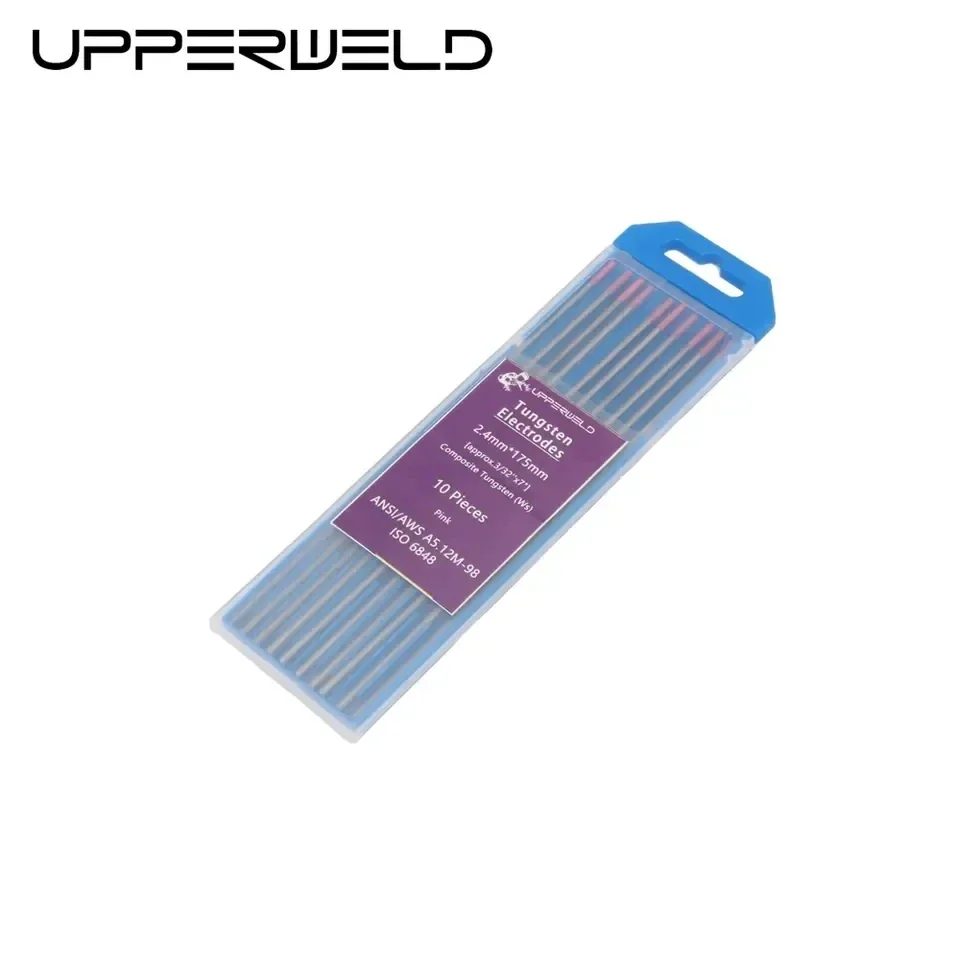 UPPERWELD Ws TIG Welding Tungsten Electrodes Composite (Pink, Ws) 10-Pack 175 150mm 2.4mm 3/32 Inch