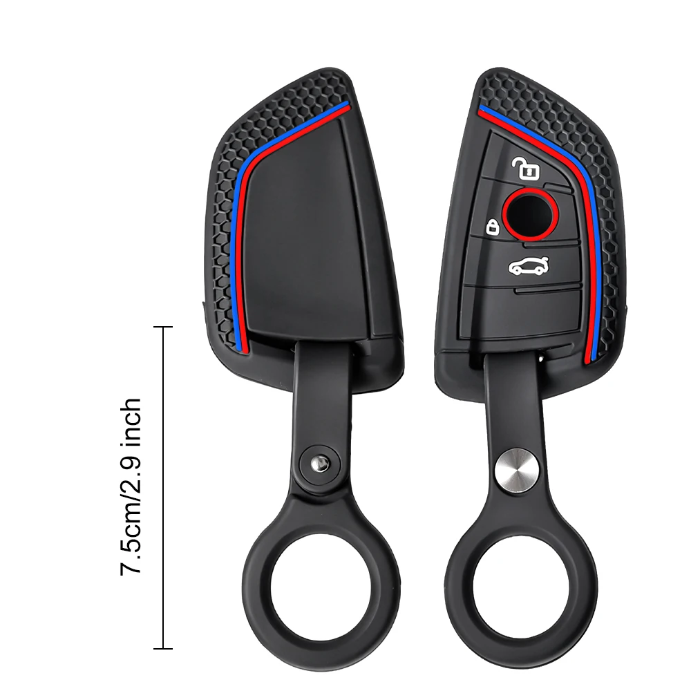 Silicone Remote Car Keychain Holder Key Case Cover for BMW F48 F46 F10 F20 F30 X1 X2 X3 X4 X5 X6 Z4 1 2 3 4 5 6 7 Serie 7 Wallet view 6