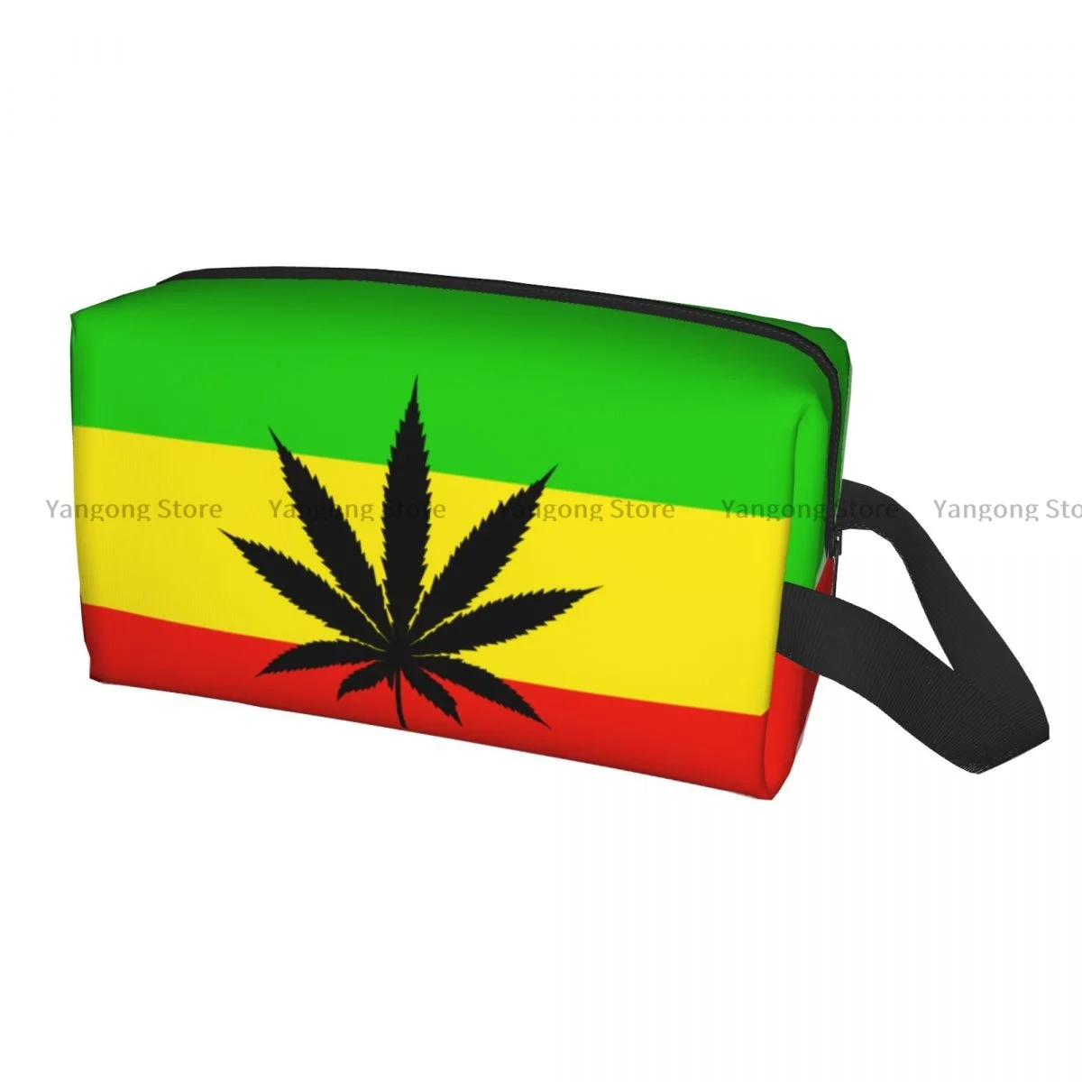 Travel Toiletry Bag Rasta Flag With Leaf Cosmetic Necessaire Case Makeup Bag Beauty Wash Pouch Handbag