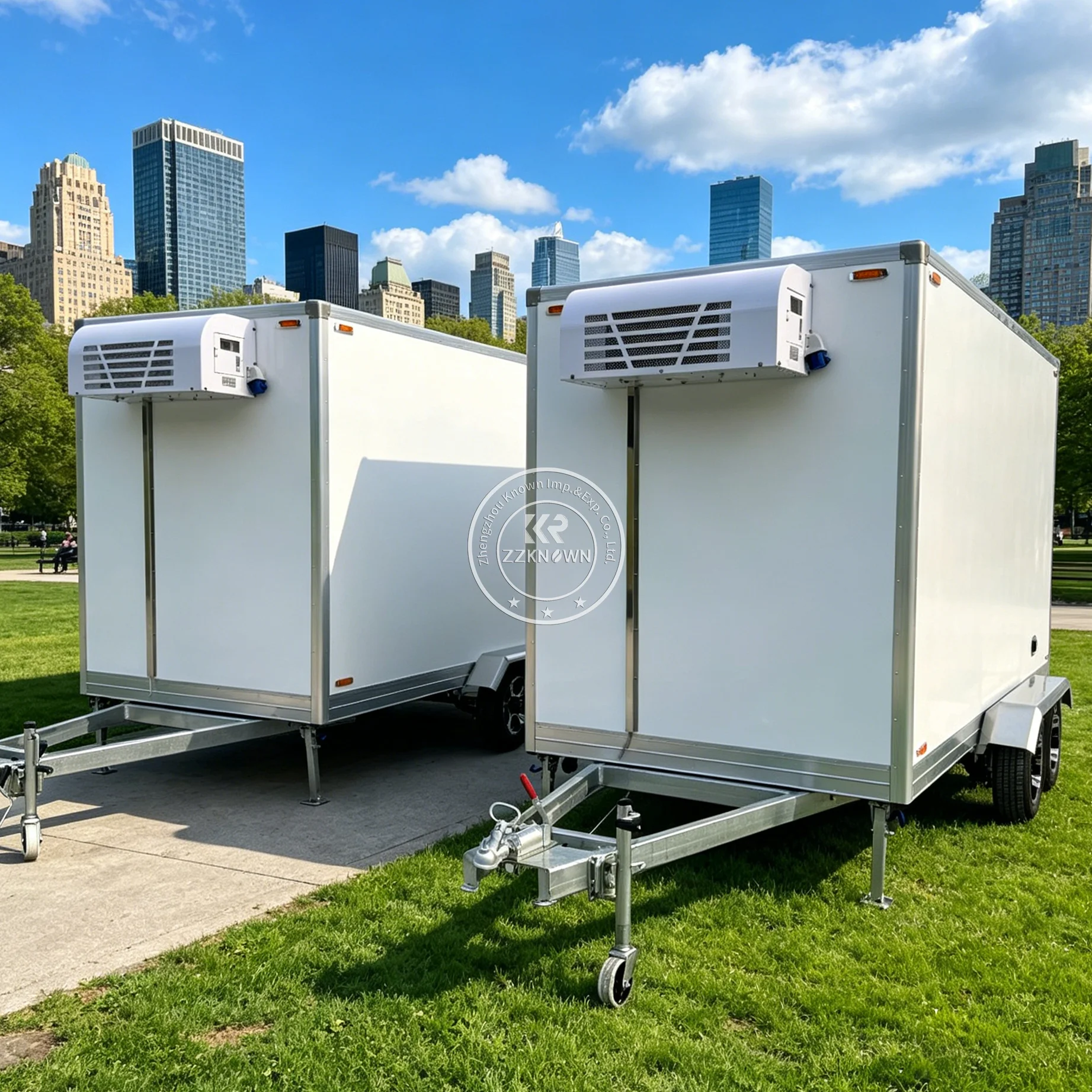 Custom Double Axle Refrigerated Truck Durable Reefer Truck Reliable Cold Chain Freezer Transport Trailer With Cooling Unit