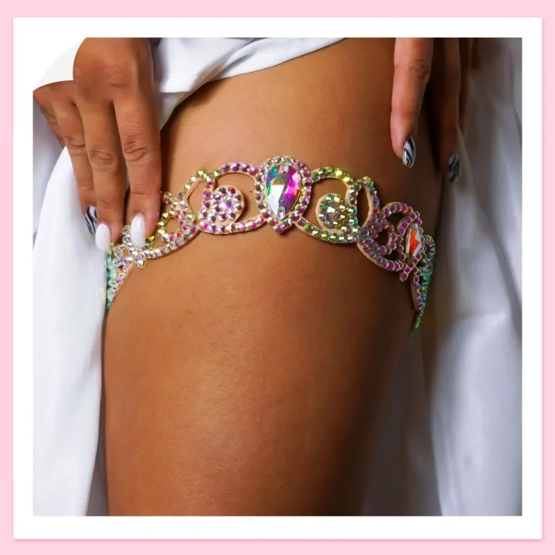 

Популярная цветная цепочка на ногу с индивидуальным дизайном, украшенная стразами, для сценических выступлений, женское украшение для тела