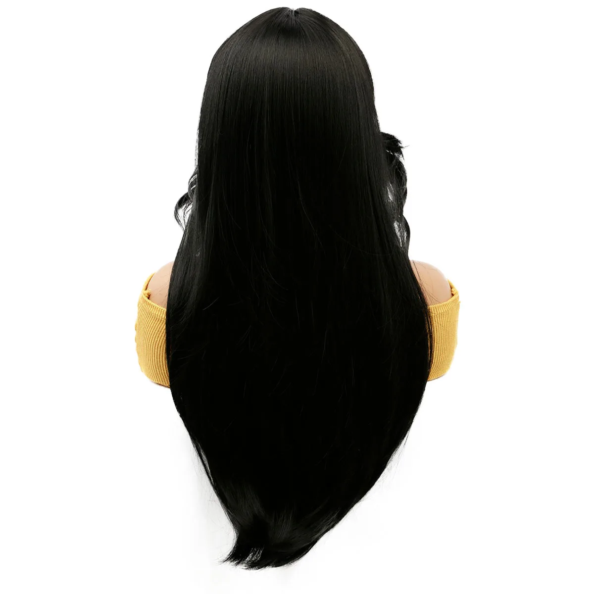 SQRDGQ Synthetic Wigs For Women Long Straight Hair Woman Wigs Middle Part Natural Black Wig Women Heat Resistant Fiber