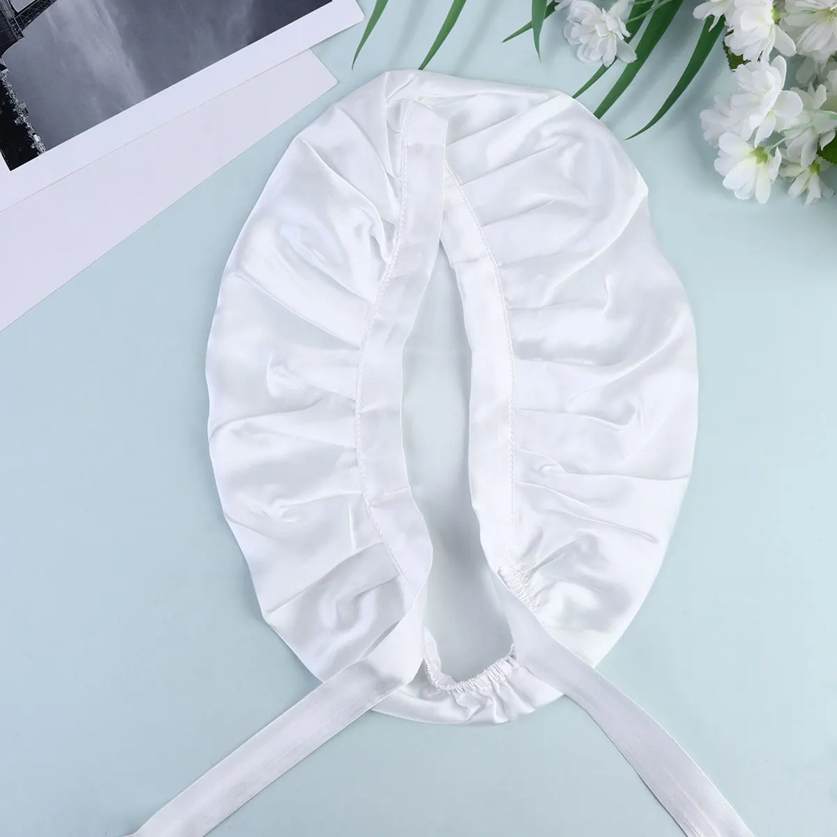 

1pc Silk Sleeping Caps For Women Adjustable Hair Protection Bonnet Night Hat Soft Comfortable Face Wash Makeup Use Wide Room