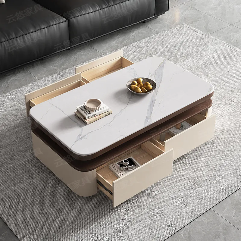 

Drawers Designer Coffee Table Luxury Modern Living Room Storage Organizer Moving Side Table Writing Couchtisch Home Furniture