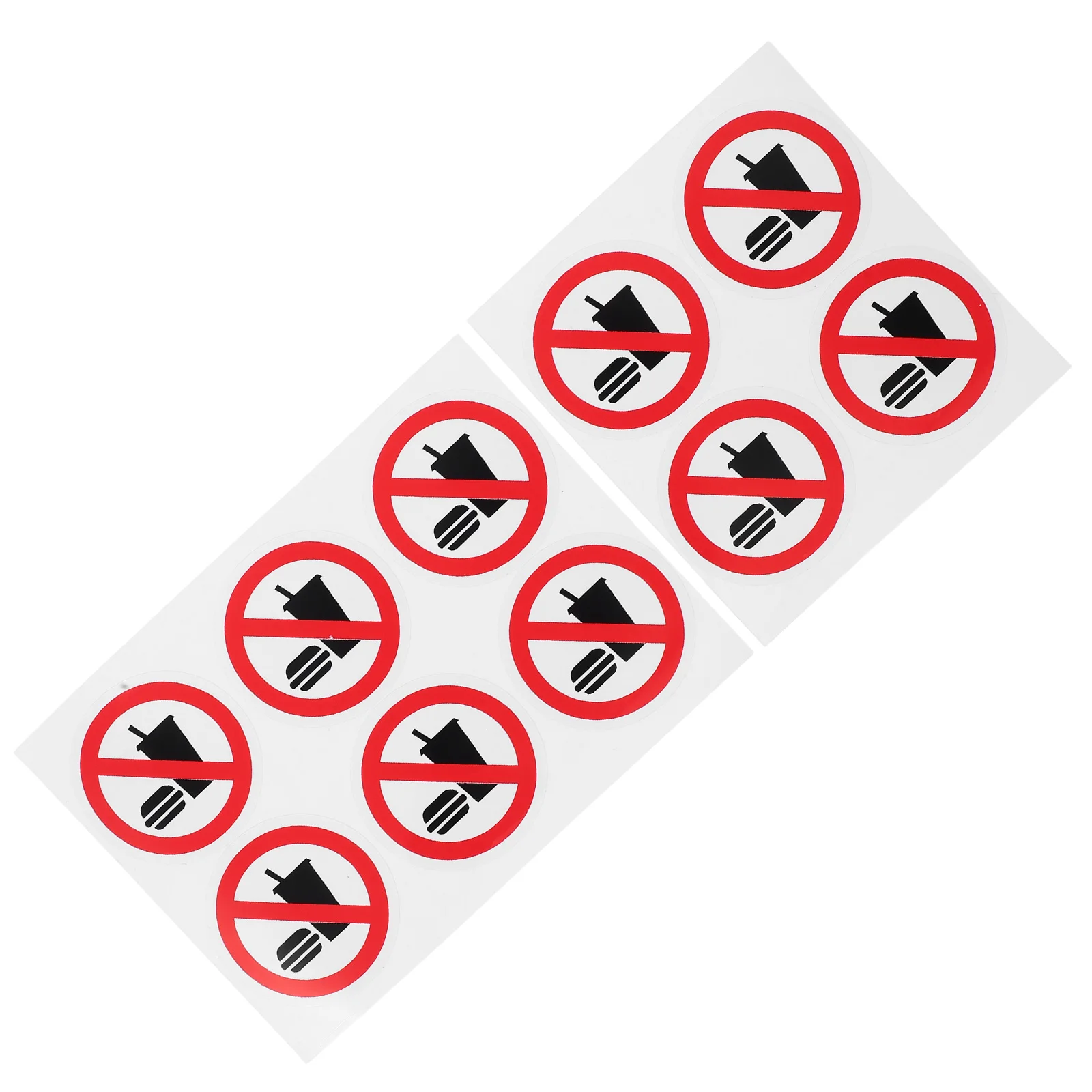 10pcs Safety Warning Stickers No Eating Drinking Label Self Adhesive Vinyl Round Factory Workshop Sign Decals Bright