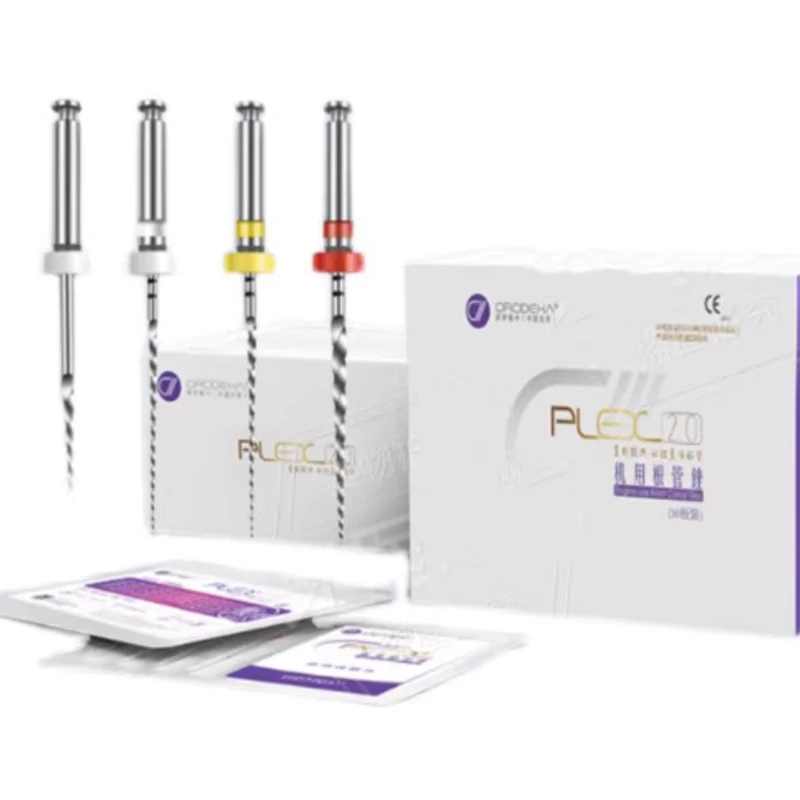 Orodeka 20pcs 5-Piece Set 4-Taper Sized NiTi Retreatment Rotary Files Dental Endodontic Tools for Root Canal Cleaning