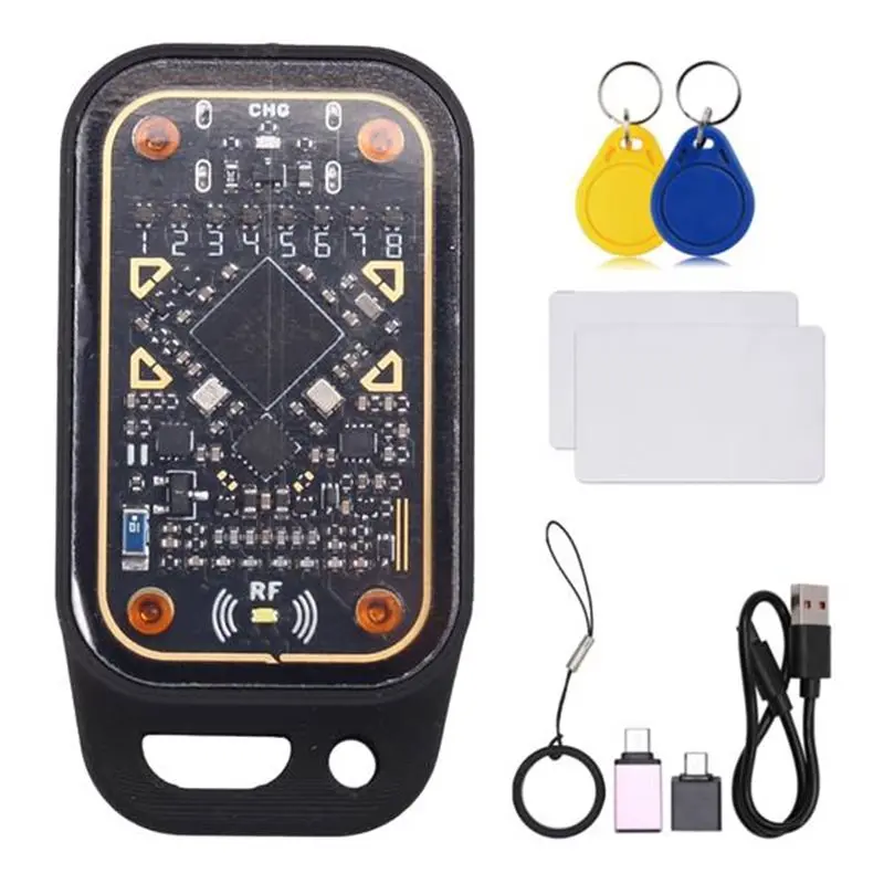 

【BRILLIANT 】Chameleon Ultra Plus RFID Smart Card Emulator Reader IC ID Card Decode Reset+Automatic Polling +2XUID Keychain/CUID
