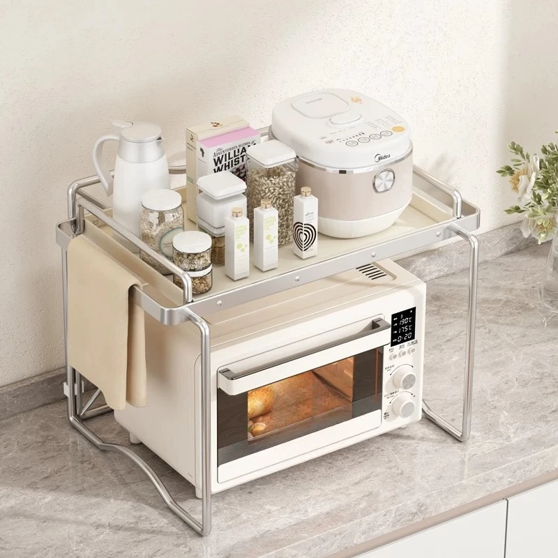 Stainless steel microwave storage rack Multi-layer multi-purpose shelf for home use
