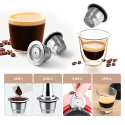 iCafilas Upgrade  Eco-Friendly Packing Reusable Coffee Capsule For Nespresso Refillable Capsule Pod Espresso Crema Maker fiols