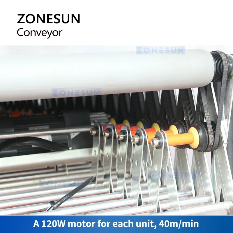 ZONESUN สายพานลําเลียงแบบยืดหยุ่นยางครอบคลุมลูกกลิ้งขับเคลื่อน V เข็มขัดการจัดส่งการจัดการอุปกรณ์ขนส่งประหยัดแรงงาน ZS-FCR600