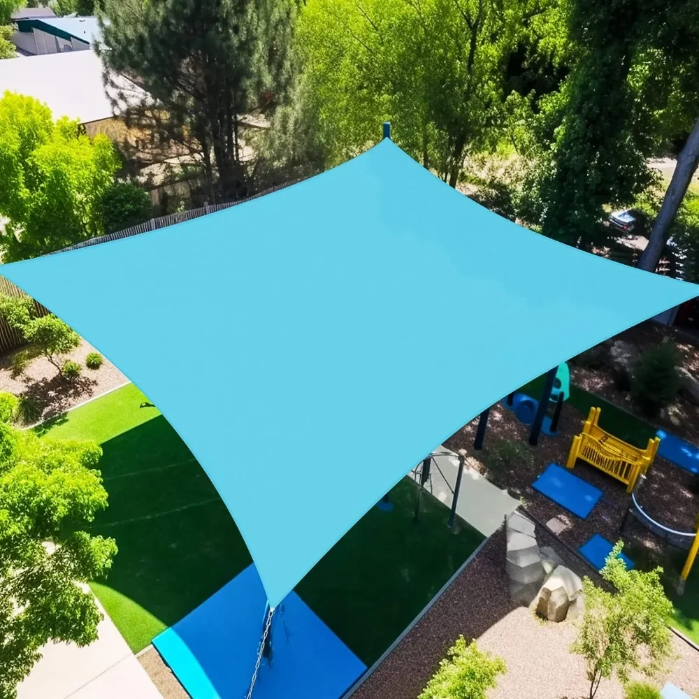 Turquoise Blue Sun Shade Sail UV Block Commercial Rectangle Outdoor Covering for Backyard, Pergola 20'x26'