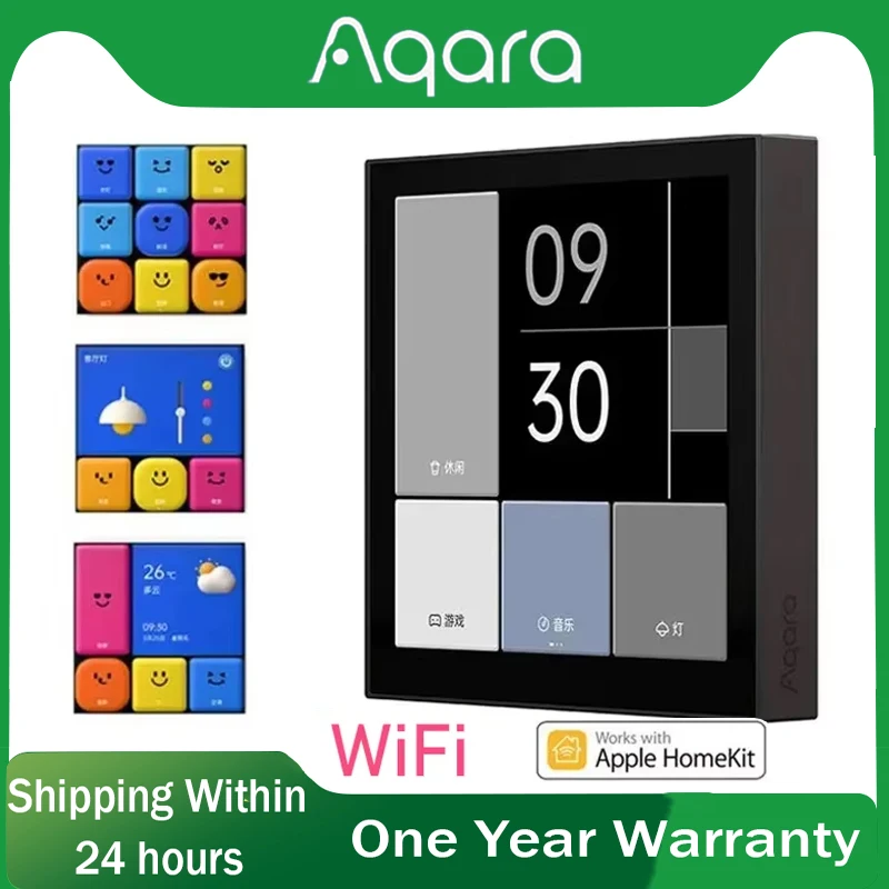 

Aqara Smart Magic Switch S1E WiFi Touch Control 4" Full LED Timer Calendar Power Statistics Scene Setting Switch For Homekit APP