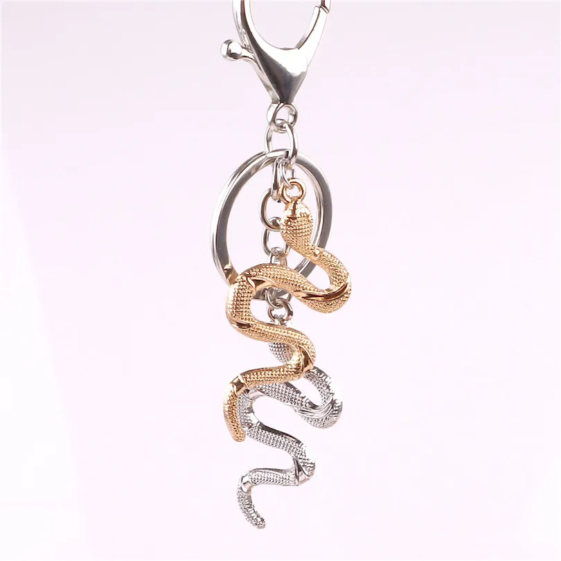 1Pcs Fashion Snake Charms Keychain For DIY Ornament School Bag Car Key Pendant Couple New Trinket Women Men Gift Keyrings