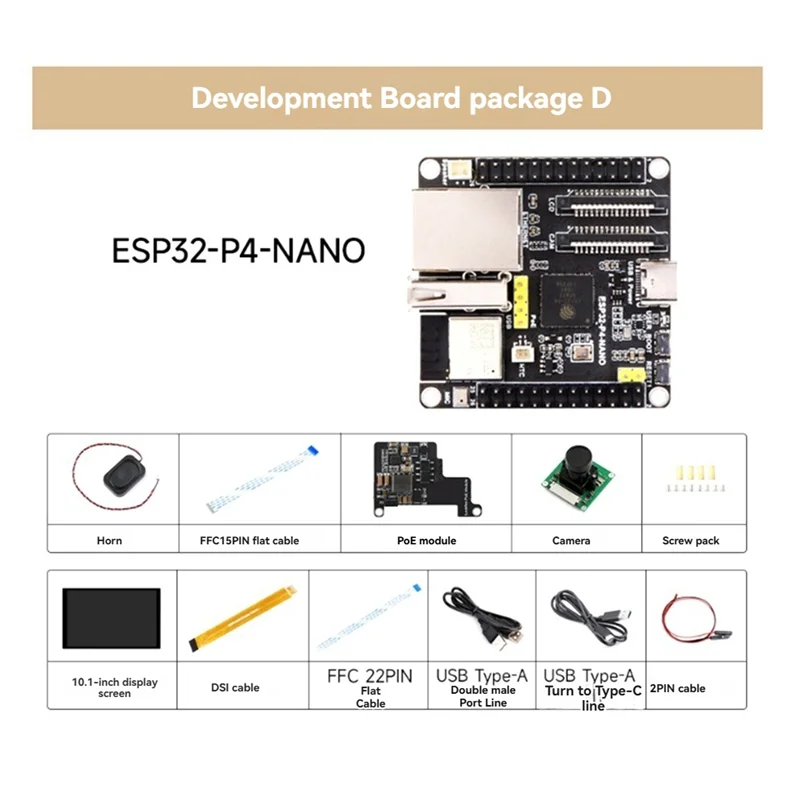

A45F-ESP32-P4-NANO Development Board+10.1Inch Display Full Kit Dual-Core RISC-V Wifi6 Bluetooth5/BLE RJ45 100M Ethernet Port