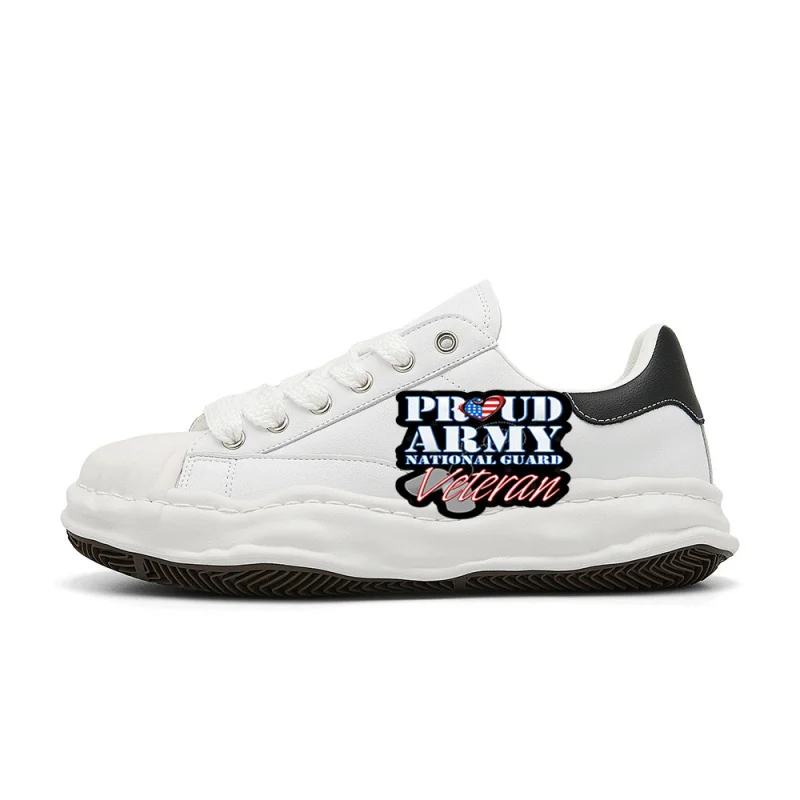 

Proud Army National Guard Veteran USA Military1Vintage Fashion Street Sneakers，The design is retro, stylish, comfortable, and ve
