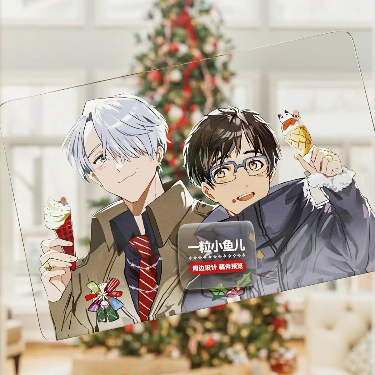 Yuri on Ice Acrylic Card Ivan Yuri Katsuki Transparent Cards Victor Nikiforov Group Photo Card Collection Shooting Prop Gift