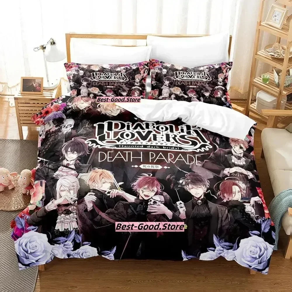 

2023 Death Parade Bedding Set Duvet Cover Sheet Printed Bed Set Pillowcase Bed Full Queen King Size Comforter Bedroom