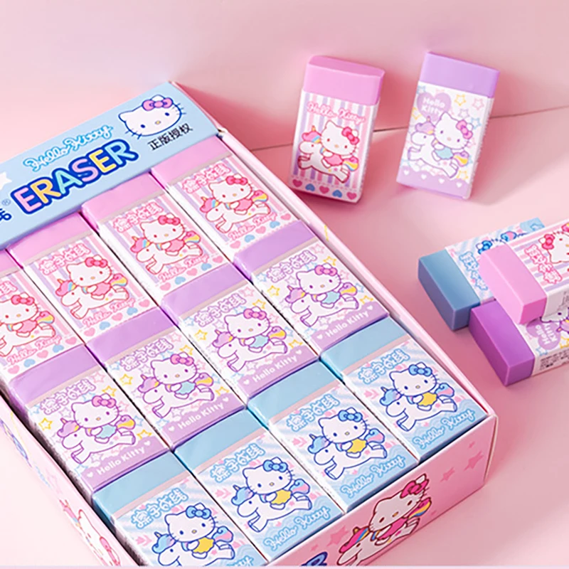 

36pcs Sanrio Hello Kitty Pencil Erasers Kawaii Rubber Erasers Children School Office Supplies Stationery Wholesale Student Prize