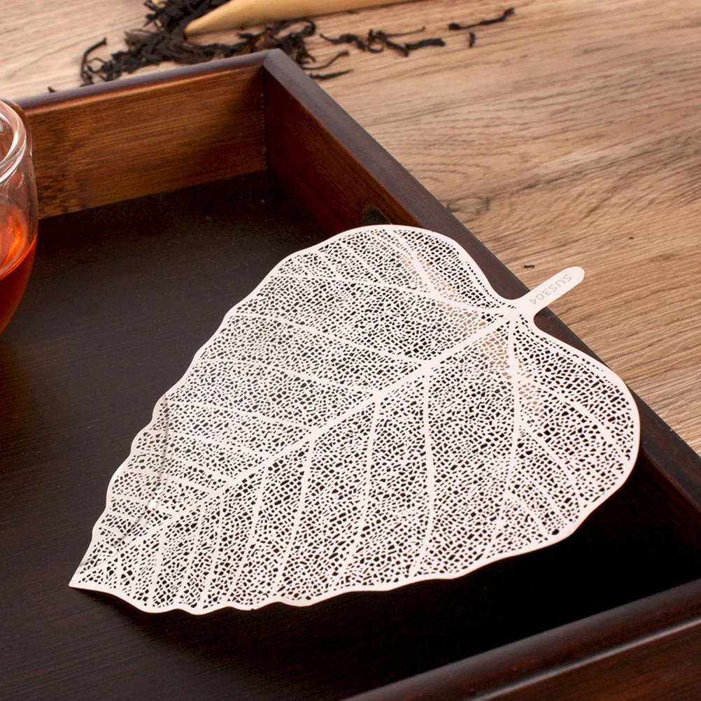 

5 Pcs Stainless Steel 304 Tea Filter Leaf Shape Teaware Accessories Silver Smooth Polished Practical Daily Use Professional Mesh