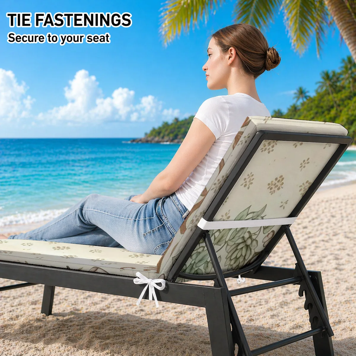 Balcony Lounger Cushion, Outdoor UV-Resistant Lounger Pad, Indoor Soft & Skin-Friendly Cushion, Easy Care & Washable Lounger Pad - view 4